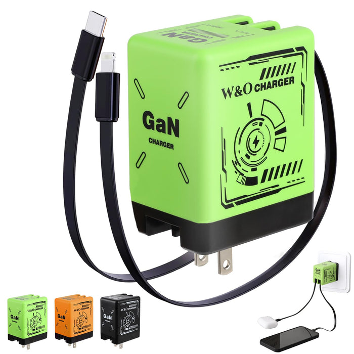 PowerCoil 120W GaN 2-in-1 Retractable Fast Charger