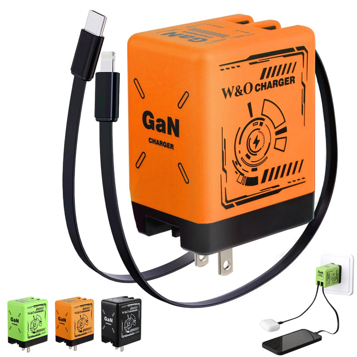 PowerCoil 120W GaN 2-in-1 Retractable Fast Charger