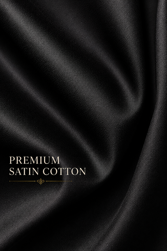 Noir Sheen Satin Cotton Shirt
