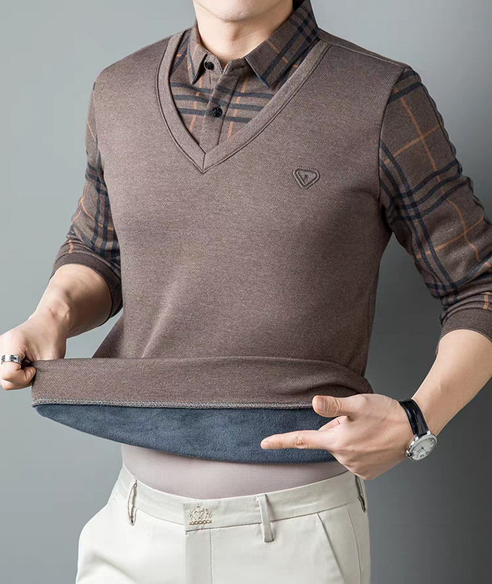 Heritage Plaid Layer Knit Shirt