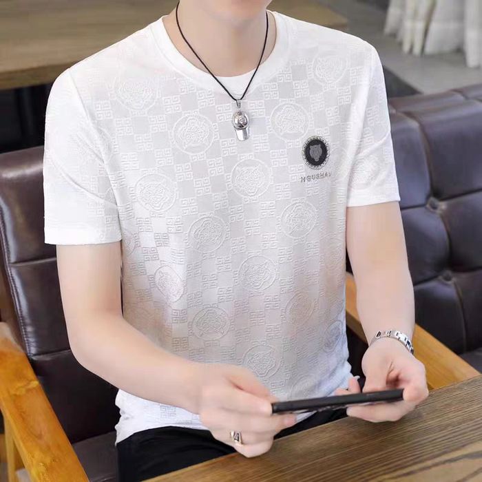 Ivory Crest Embossed T-Shirt