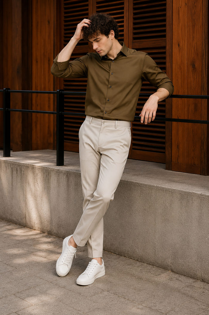 Taupe Classic Soft-Touch Shirt