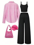 Pink Stripe Play 3-Piece Co-Ord Set