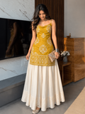 Women's Embroidered Kurti & Flared Skirt Set