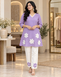 Women's Floral Embroidered Kurta Pant Set