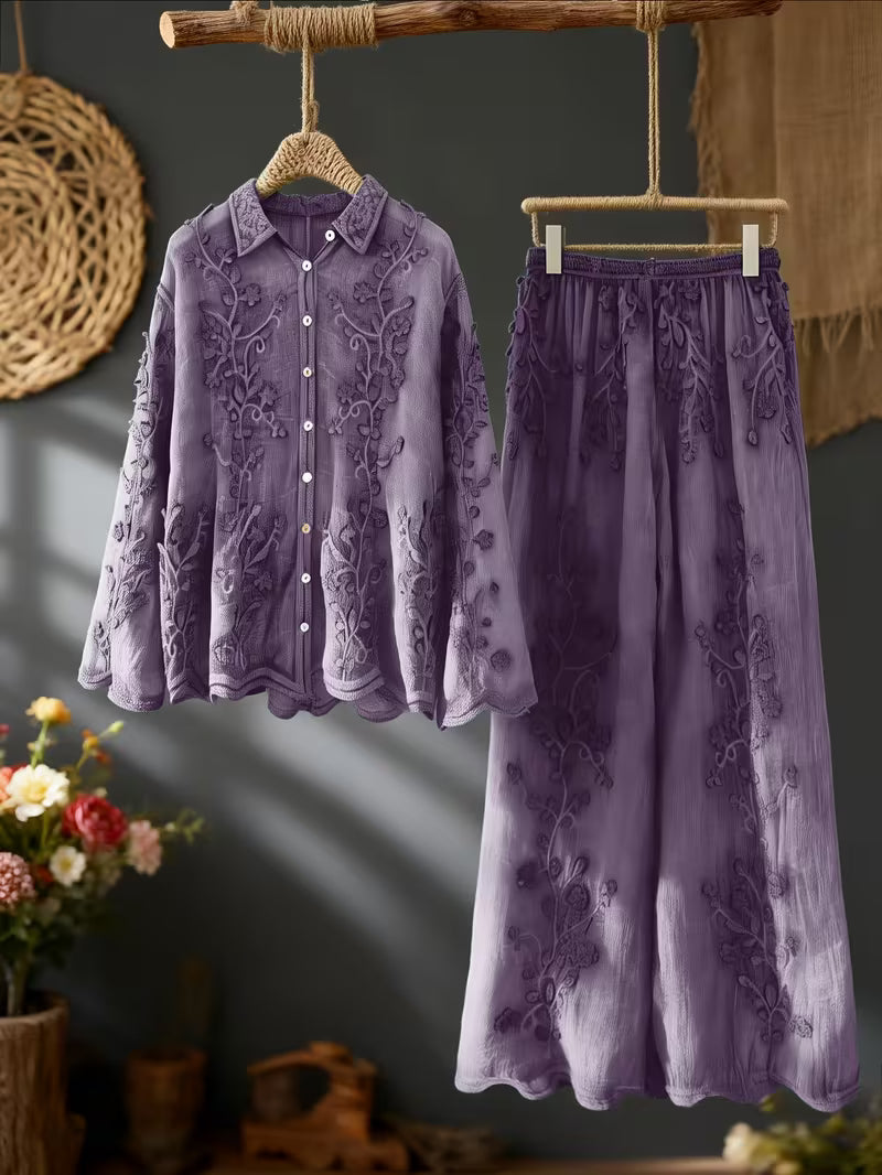Women's Floral Printed Shirt Pant Set