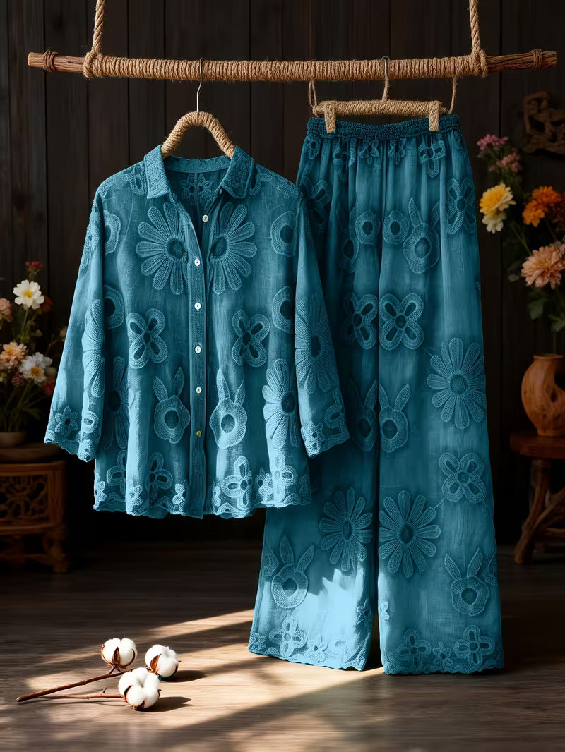 Women's Floral Printed Shirt Pant Set