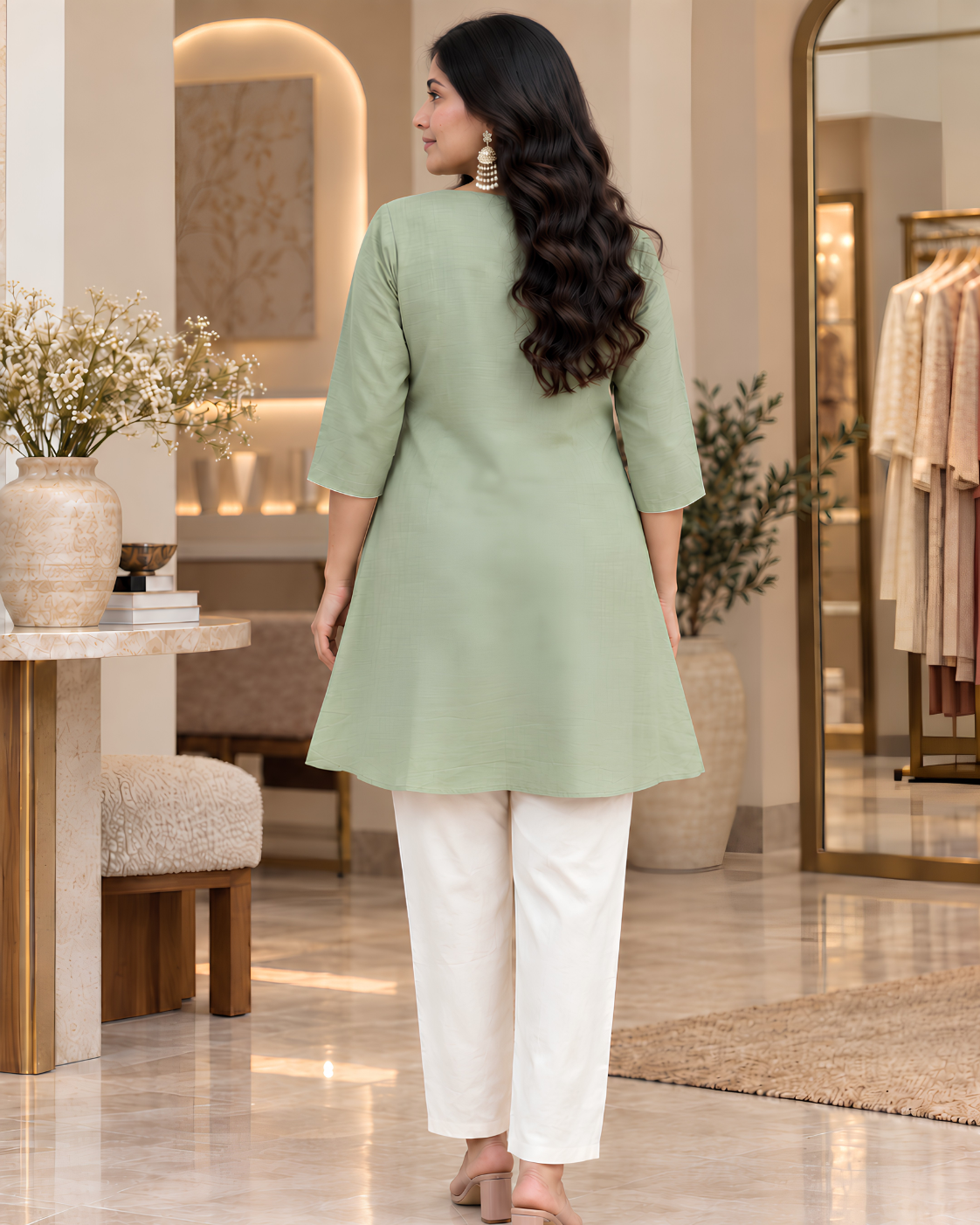 Women's Floral Embroidered Kurta Pant Set