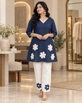 Women's Floral Embroidered Kurta Pant Set