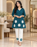 Women's Floral Embroidered Kurta Pant Set