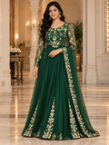 Emerald Noor Embroidered Anarkali Gown with Dupatta