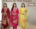 Blossom Weave Cotton Kurta Set