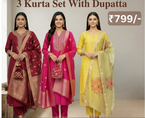 Blossom Weave Cotton Kurta Set