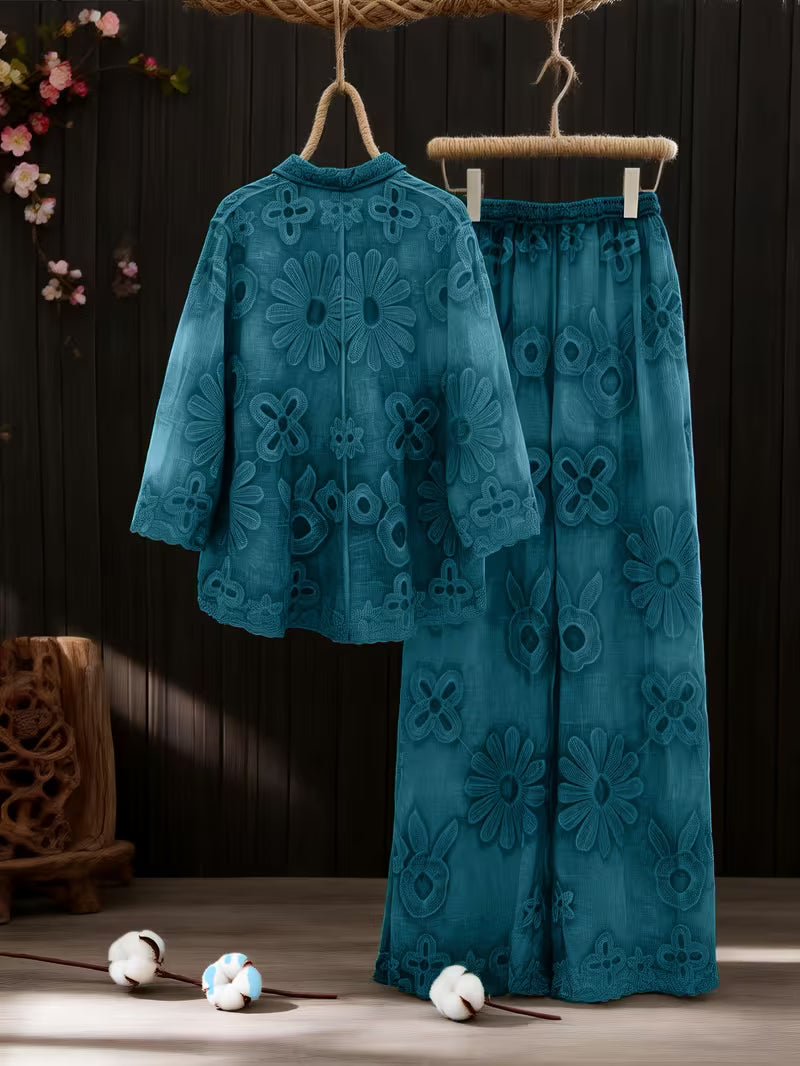 Women's Floral Printed Shirt Pant Set