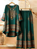 Women's Retro Bohemian Geometric Print Casual Co-Ord Set