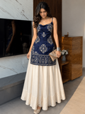 Women's Embroidered Kurti & Flared Skirt Set