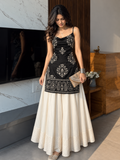 Women's Embroidered Kurti & Flared Skirt Set