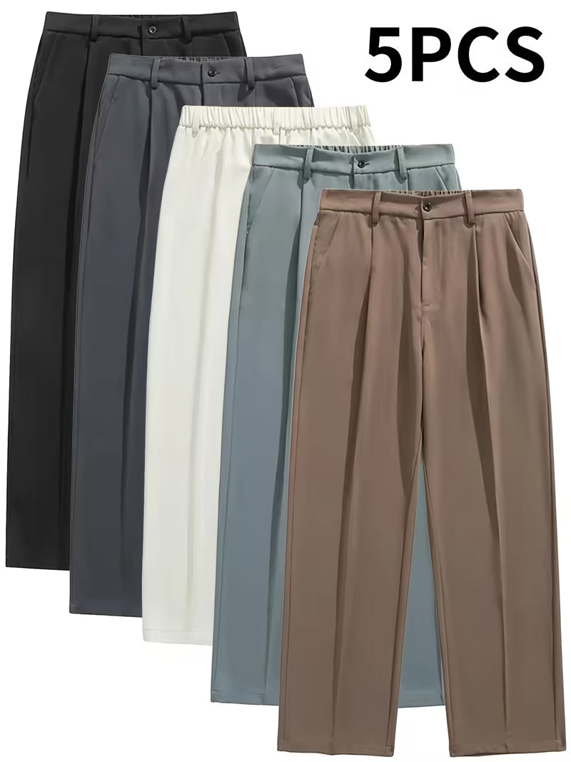 Pack of 5 Comfortable Everyday Trousers – Classic Multi-Color Collection