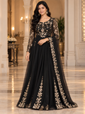 Emerald Noor Embroidered Anarkali Gown with Dupatta