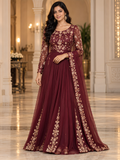 Emerald Noor Embroidered Anarkali Gown with Dupatta