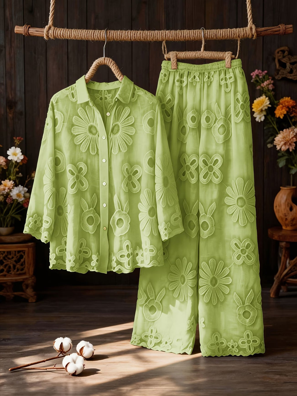 Women's Floral Printed Shirt Pant Set