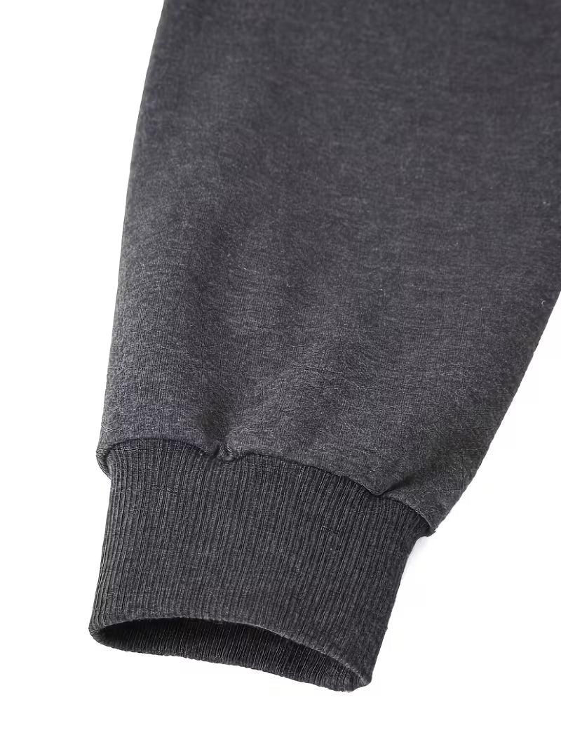 Women's Charcoal Grey Cropped Hoodie & Star Cargo Jeans 3-Piece Co-Ord Set