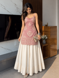 Women's Embroidered Kurti & Flared Skirt Set