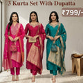 Rosewood Trio Cotton Kurta Set