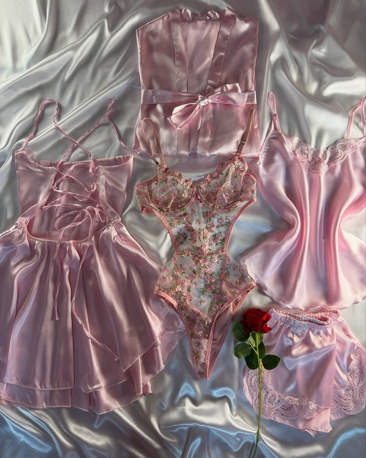 Luxury Satin Lace Nightwear Set for Women – Soft &amp; Elegant Sleepwear