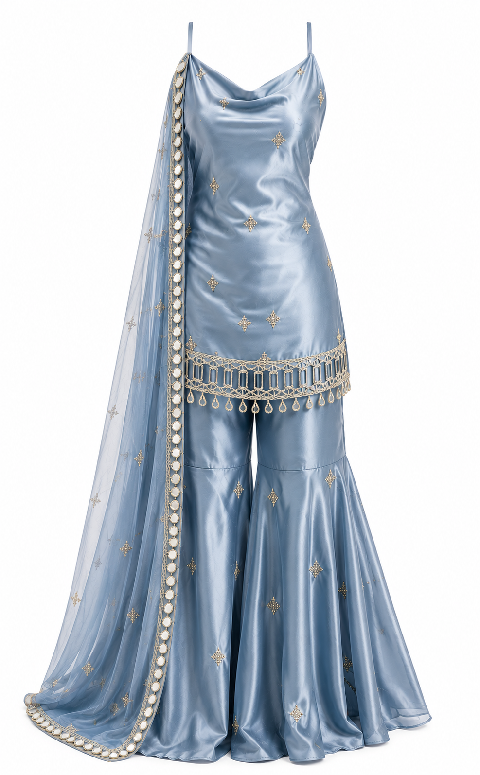 Women's Premium Embroidered Sharara Set