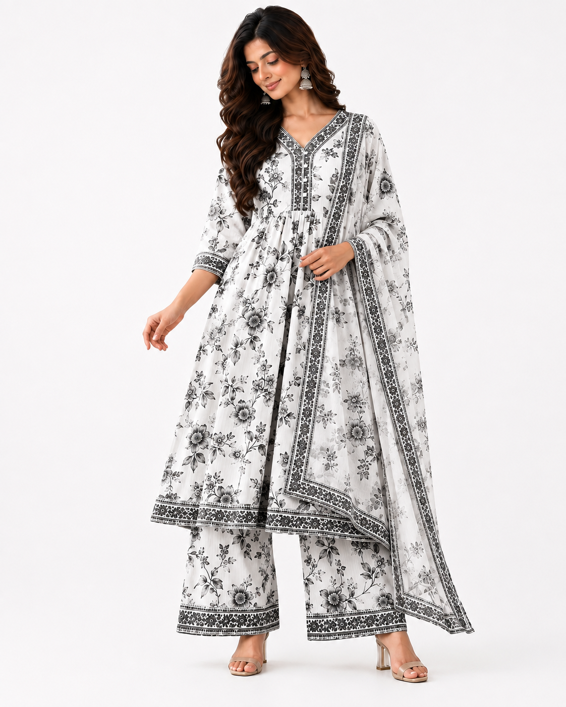 Women's Floral Printed Kurta Pant &amp; Dupatta Set