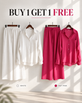 Relaxed Shirt &amp; Wide-Leg Pants Co-Ord Set