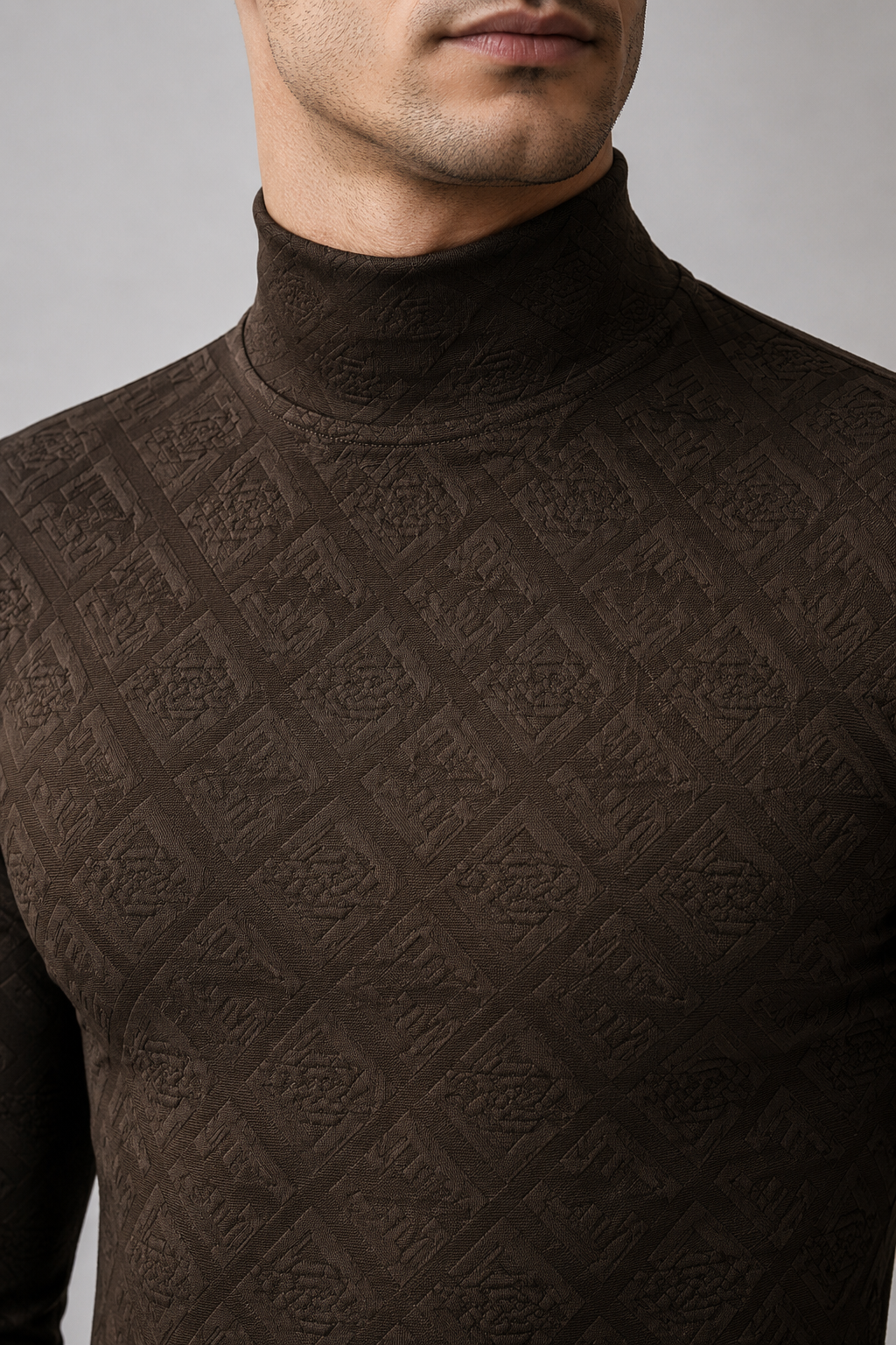 Obsidian Monogram High-Neck Tee