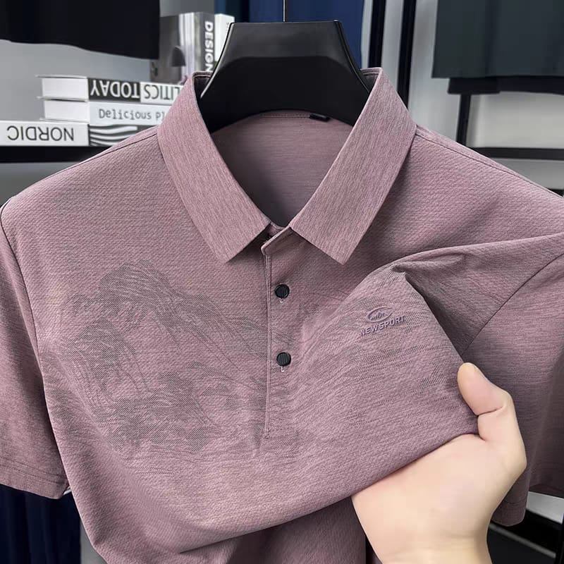 Vantage Printed Flat-Knit Polo