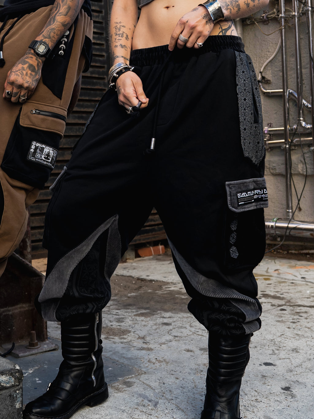GEOMETRY OF BEING ✦ Black/Gray ✦ Corduroy Flow Joggers