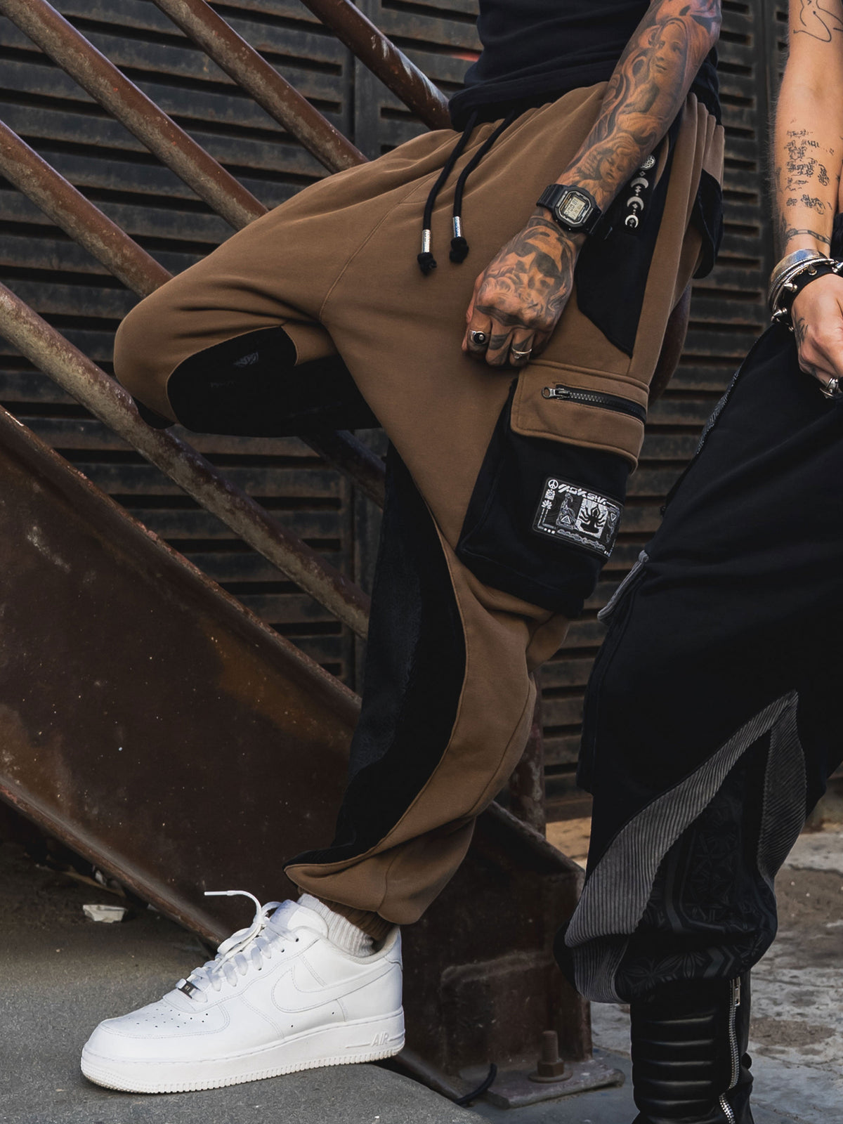 MOKSHA मोक्ष ✦ Tan/Black ✦ Corduroy Flow Joggers