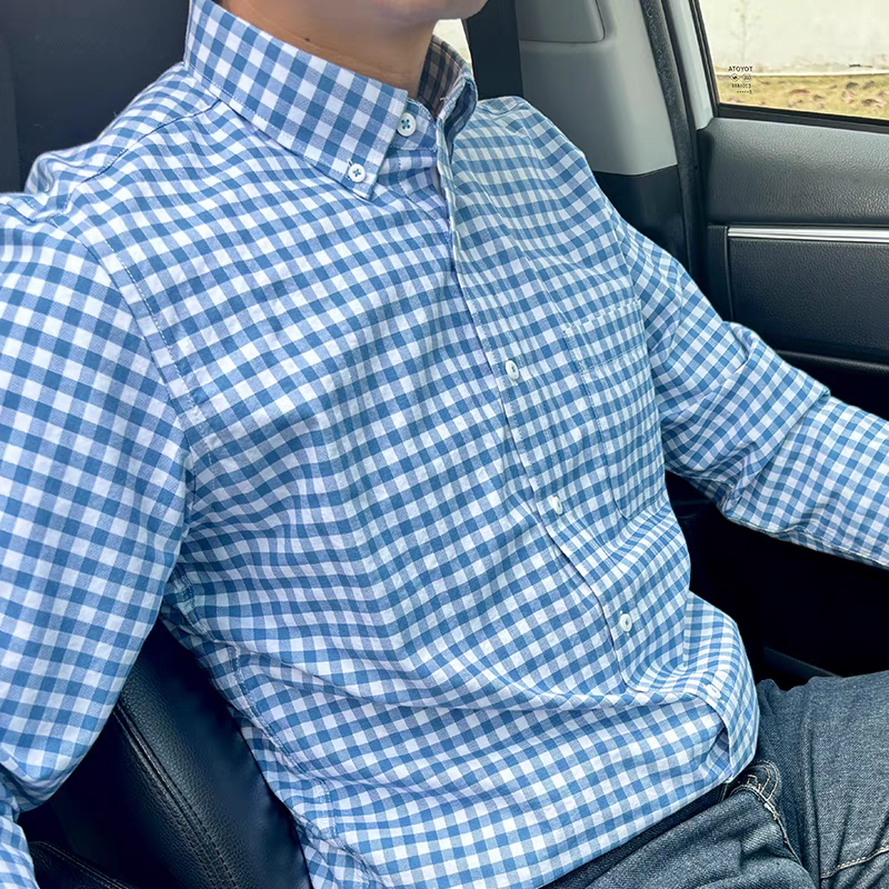 Oxford Blue Classic-Fit Check Shirt