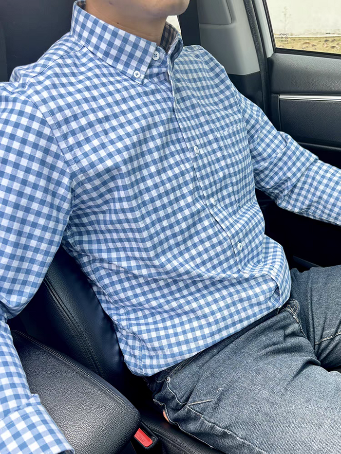 Oxford Blue Classic-Fit Check Shirt