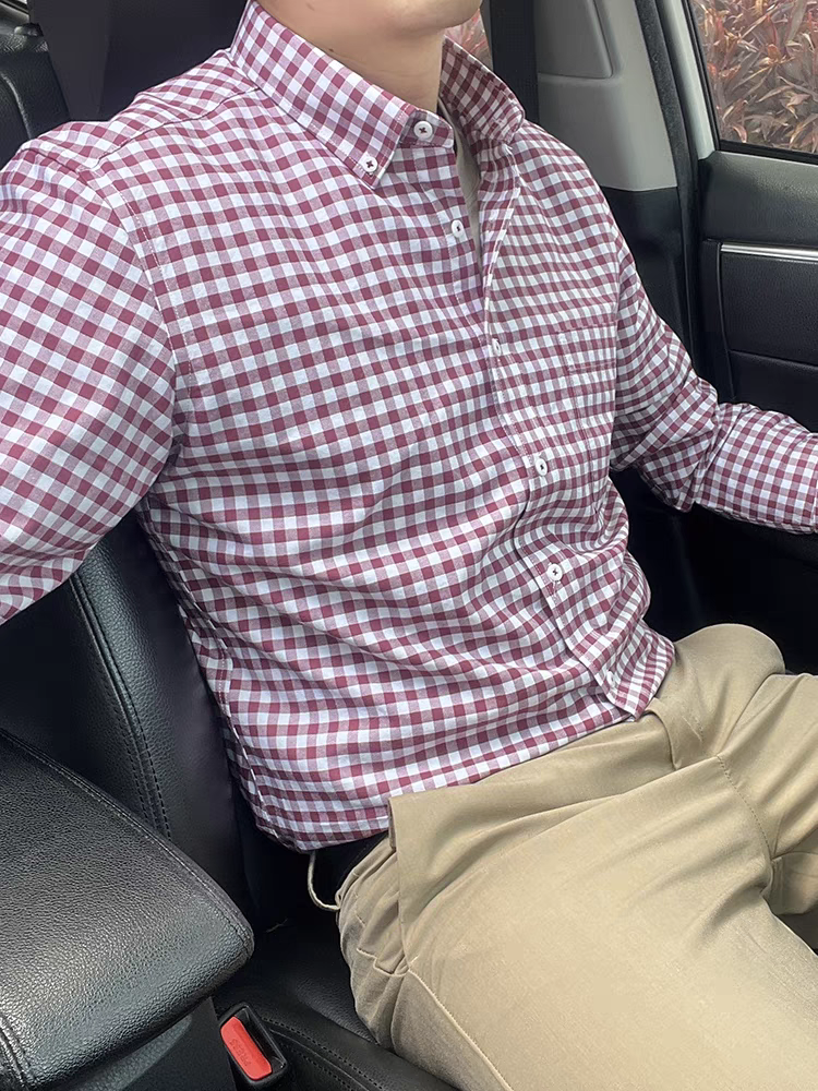 Oxford Red Classic-Fit Check Shirt