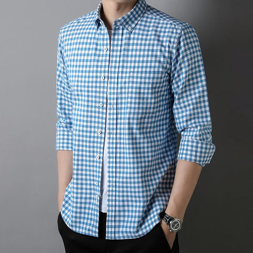 Oxford Blue Classic-Fit Check Shirt