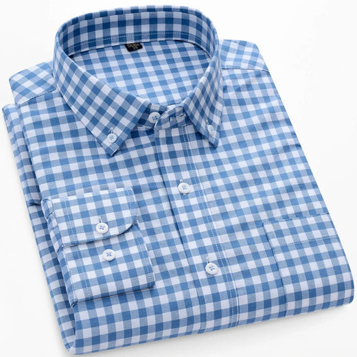 Oxford Blue Classic-Fit Check Shirt