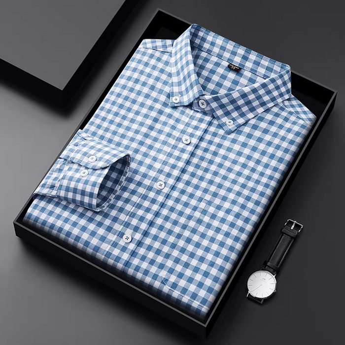 Oxford Blue Classic-Fit Check Shirt