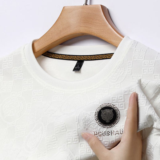 Ivory Crest Embossed T-Shirt