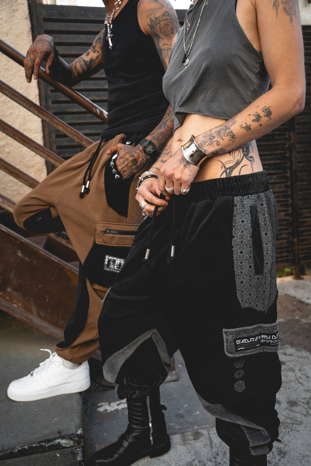 MOKSHA मोक्ष ✦ Tan/Black ✦ Corduroy Flow Joggers
