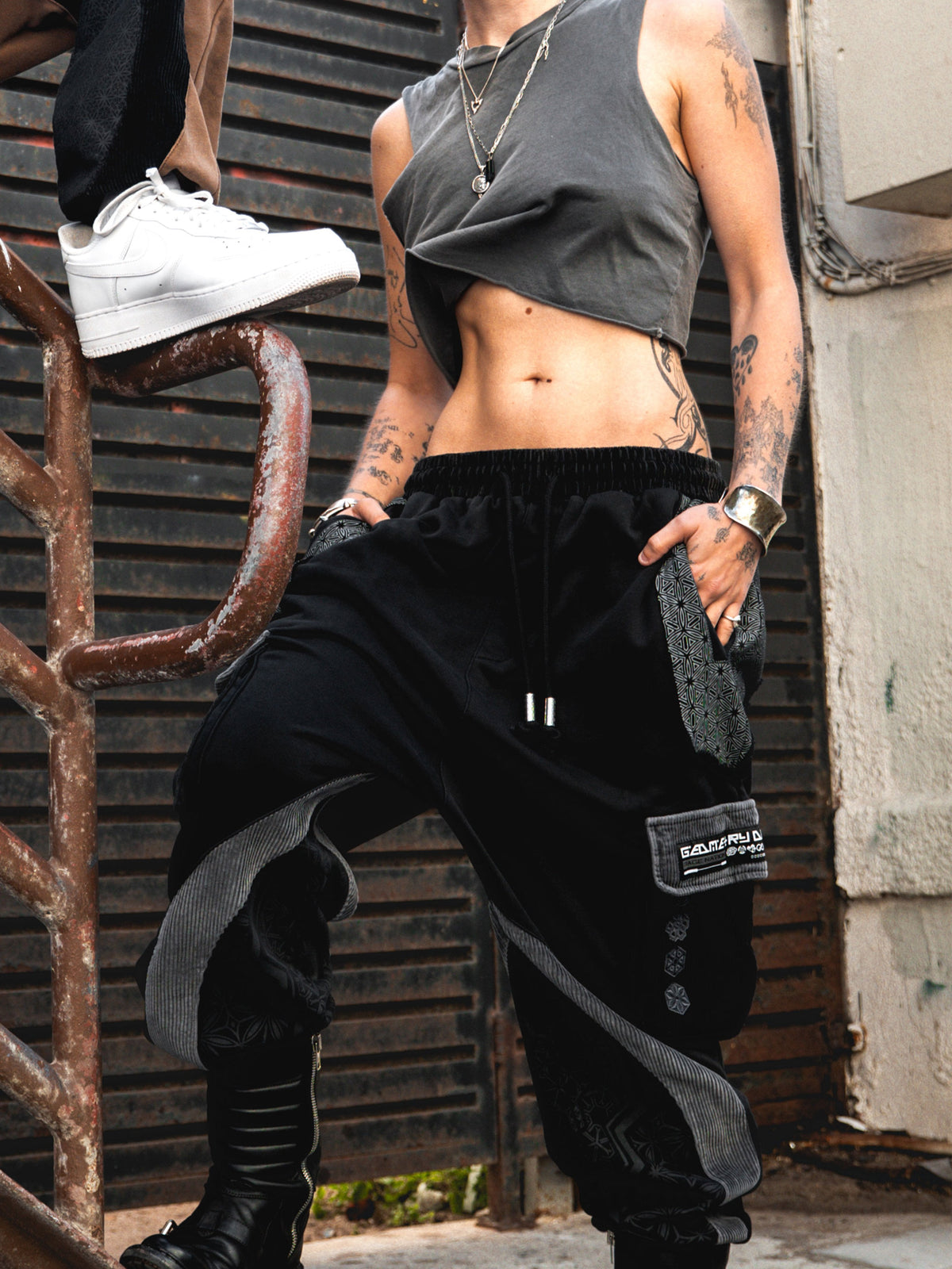 GEOMETRY OF BEING ✦ Black/Gray ✦ Corduroy Flow Joggers