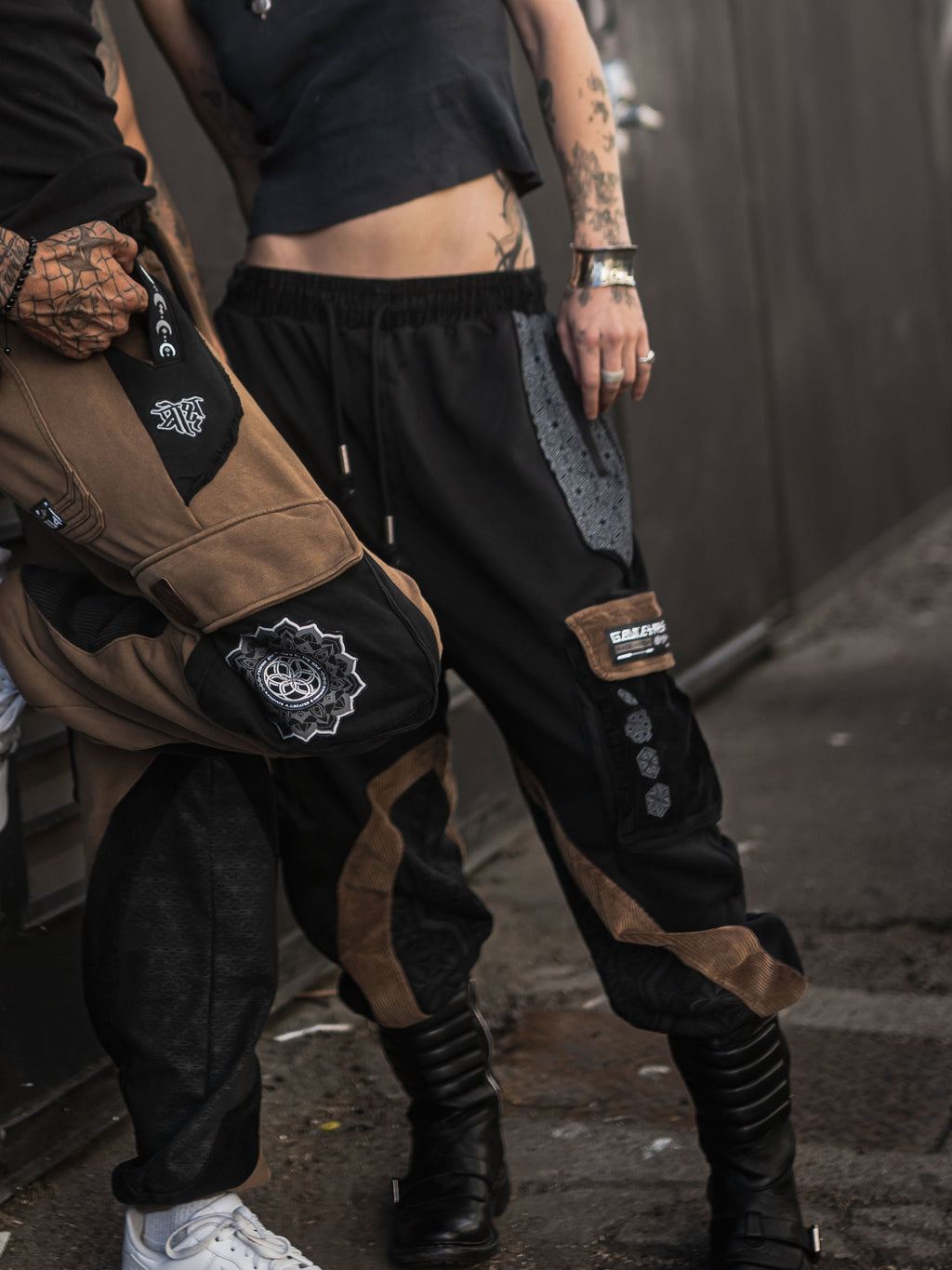 GEOMETRY OF BEING ✦ Tan/Black ✦ Corduroy Flow Joggers