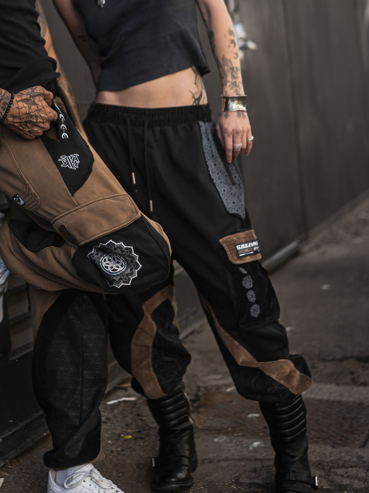 GEOMETRY OF BEING ✦ Tan/Black ✦ Corduroy Flow Joggers