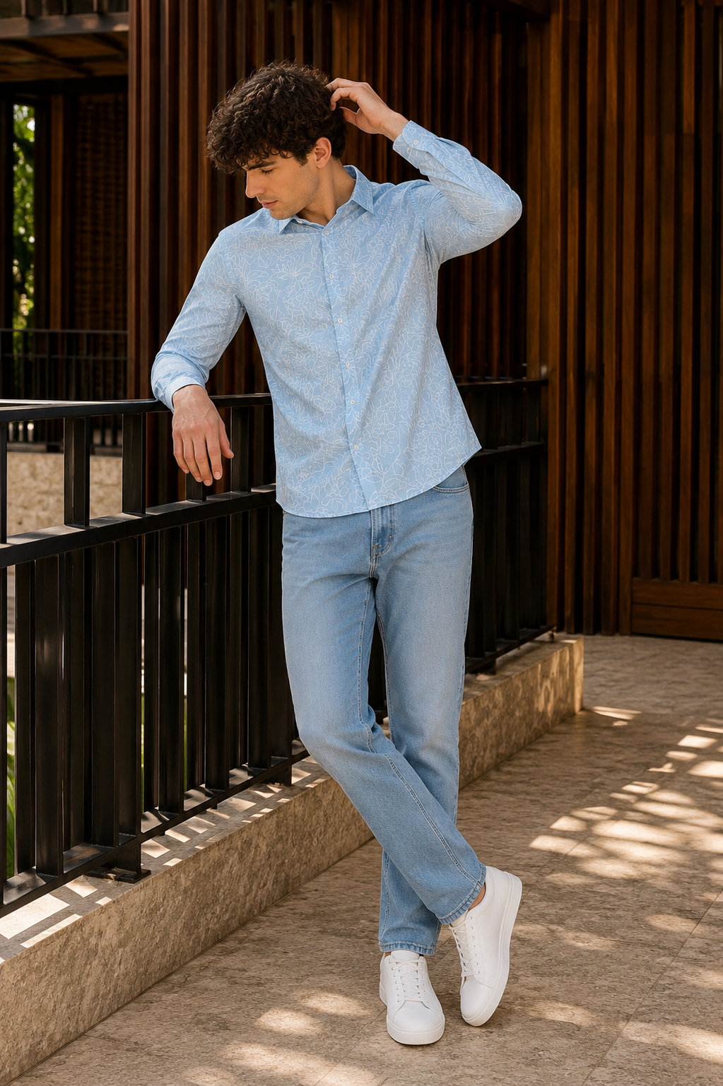 Islewind Sky Floral Linen Shirt