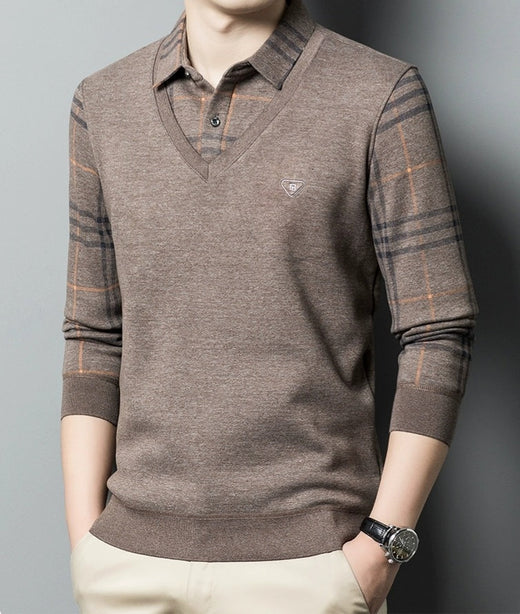 Heritage Plaid Layer Knit Shirt