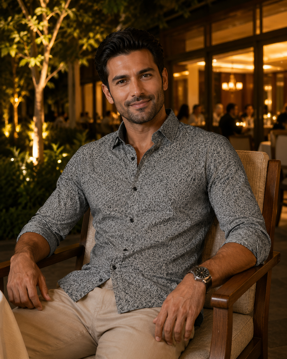 Islewind Charcoal Floral Linen Shirt